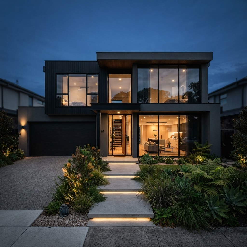 Modern Perth home with tinted windows